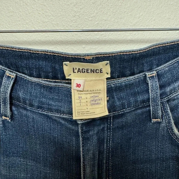 NWOT L’AGENCE Sada Jeans - High-Rise Cropped Stretch Distressed Denim Jeans - Picture 7 of 10